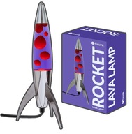 FIOLETOWA LAMPA LAVA RAKIETA Z RUCHOMĄ MAGMĄ LAMPKA NOCNA MEGA DEKORACJA