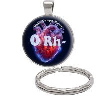 Brelok do kluczy/ka - Moja Grupa Krwi - 0 Rh- zawieszka plecak portfel