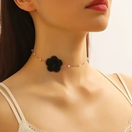 NASZYJNIKczarny cyrkonia PEREŁKI PERŁAMI bohema NASZYJNIK COQUETTE choker