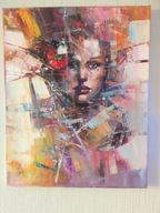 Pitsko Giennadij-Czarująca dziewczyna-obraz olejny 40x50