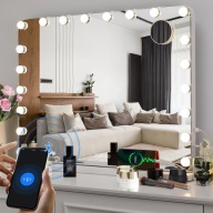 Lustro Hollywood 80x60cm z Bluetooth, Lusterko do makijażu z oświetleniem