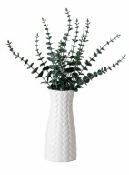 WAZON CERAMICZNY 22 CM TKANA FAKTURA BOHO MINIMALISTYCZNY DEKORACYJNY