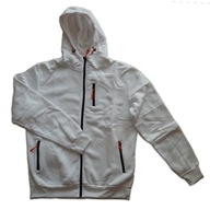 Bluza męska Klasyczna Biała Na Zamek z Kapturem