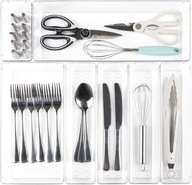 Organizer do szuflady kuchennej na sztućce 7-częściowy Przezroczysty