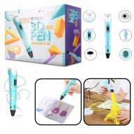 DŁUGOPIS 3D DLA DZIECI DRUKARKA ZESTAW WKŁADY PLA 300M + GRATIS KSIĄŻKA XXL