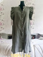 LEN KHAKI ZWIEWNA SUKIENKA BOHO MAXI DŁUGA SEXY wygodna miła basic casual