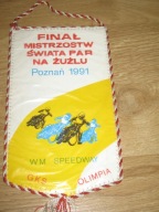 GKS OLIMPIA POZNAŃ finał Mistrzostw Świata Par na ŻUŻLU 1991 proporczyk
