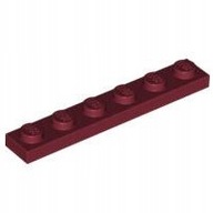 LEGO Płytka 1x6 Dark Red 1szt 3666 4164108 New 4szt
