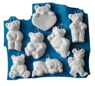 Misie zestaw 3o sztuk figurki figurka do malowania z gipsu gips