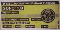 SOPOT '88 - 25 MIĘDZYNARODOWY FESTIWAL PIOSENKI - BILET - Opera Leśna 1988