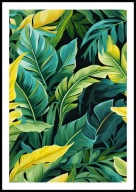 A2 PLAKAT DO SALONU SYPIALNI ŁAZIENKI ZIELONE LIŚCIE MONSTERY STRELICJI NR8