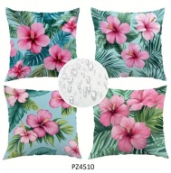 Wodoodporne poszewki na poduszki zewnętrzne taras 45x45 4szt Kwiaty PZ4510