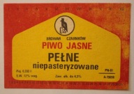 ETYKIETA - CZARNKÓW - BROWAR CZARNKÓW - PIWO JASNE PEŁNE niepasteryzowane