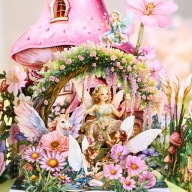 ZJAWISKOWA KARTKA OKOLICZNOŚCIOWA URODZINOWA 3D DOMEK ELFÓW