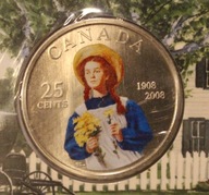ANIA Z ZIELONEGO WZGÓRZA 1908 - 2008 100 LAT 25 CENTÓW 2008 KANADA, BLISTER