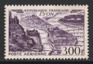 Francja 1949 rok Mi 863** Postfrisch Poczta Lotnicza Lyon 300 Franków