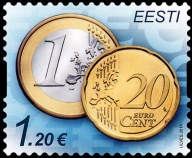 Estonia 2014 Znaczek 807 ** monety euro