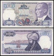 BNB - TURCJA 1000 Lirasi 1986 J27 5 777 55 # P196 # UNC