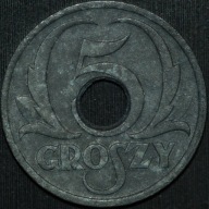 5 groszy 1939 GG - ładny egzemplarz