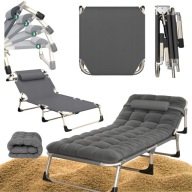 LEŻAK SOFOTEL METALOWY OGRODOWY PLAŻOWY SKŁADANY PRZENOŚNY DUŻY WYGODNY