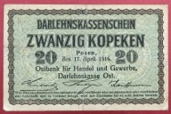 POLSKA OKUPACJA 20 KOPIEJEK POZNAŃ 1916