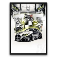 Plakat z ramą 50x70cm BMW M4 G82 WideBody Sport Tuning Design Prezent Hit