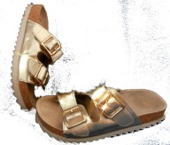 H&M ZŁOTE BUTY SANDAŁY KLAPKI 36 BDB