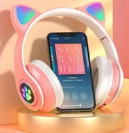 Smartwatch Różowy (GPS,Lokalizator,APARAT) + SŁUCHAWKI LED KOCIE USZY