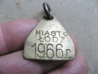 PIES - Numerek dla PSA psi NIEŚMIERTELNIK identyfikator ŁÓDŹ 1966 - MOSIĄDZ