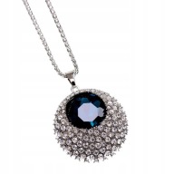 Długi naszyjnik łańcuch okrągły wisior