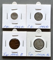 PRL 1, 2, 5B, 5 GROSZY 1949 W HOLDERACH ZESTAW 4 SZT. (2)