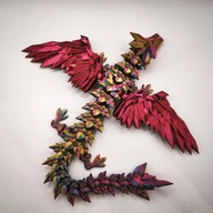 Kryształowy smok przegubowy za skrzydłami CRYSTAL DRAGON L-36cm Carnival