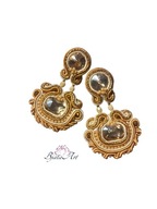 Kolczyki Sutasz Brązowo Złoty Golden Shadow