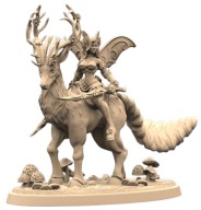 Spirit Beast Tammers Jeździec Jeleni Wróżka Fantasy A Pinup RPG D&D Druk 3D
