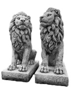 LWY ZESTAW Figura betonowa ogrodowa Para lwów LEW LEWY I PRAWY 22 kg 36 cm