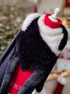 PRZEPIĘKNA DUŻA CIEPŁA MIĘKKA CZARNO/BIAŁA FUTERKOWA CHUSTA SZAL_NA PREZENT