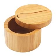 KUCHENNE BAMBUSOWE PUDEŁKO NA SÓL - SOLNICZKA - MORSKA ŁYŻECZKA PREZENT!