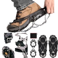 RACZKI TURYSTYCZNE NAKŁADKI NA BUTY KOLCE W GÓRY ŁAŃCUCHY 38-45 czarny