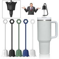 SILIKONOWE NAKŁADKI NA SŁOMKI WIELOKOLOROWE KWIATY 5 SZT. PYŁOSZCZELNE