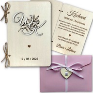 KARTKA ŚLUBNA na pieniądze z GRAWEREM PERSONALIZOWANA Elegancka KOPERTA