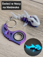 Breloczek Skeleton Shark + KeySpinner - Brelok Druk3d fidget Keychain