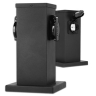 ELEKTRYCZNY SŁUPEK OGRODOWY 2 X GNIAZDO 230V HERMETYCZNE IP44 CZARNY