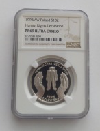 1998-50. roczn uchwalenia Powszechnej Deklaracji Praw Człowieka - 10zł PF69