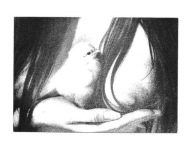 Pocztówka - Młode życie, czyli Popiersie z ptakiem / OPIS !!!