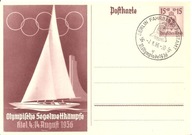 TRZECIA RZESZA -postkarte -karta ozdobna -OLIMPIADA 1936 ROK stempel
