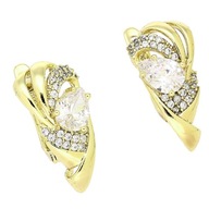 80881 KOLCZYKI 14K POZŁACANE 20/10 MM eleganckie z cyrkoniami