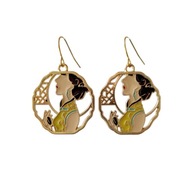 Kolczyki - Gejsza, żółty