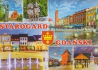 STAROGARD GDAŃSKI - RYNEK - FONTANNA - BASZTA GDAŃSKA - POMNIK - HERB