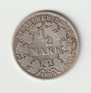 Niemcy-Cesarstwo 1/2 marki 1905 A
