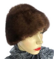 Czapka ,hand made norka futro naturalne 56